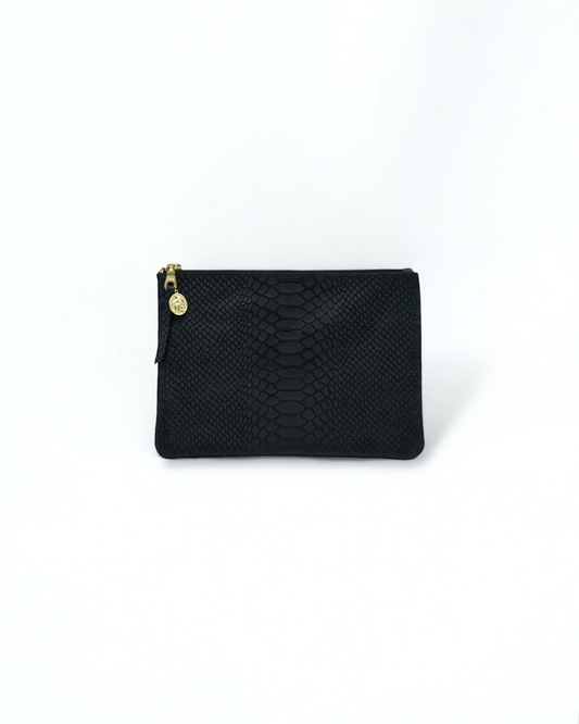 LEATHER POUCH / BLACK CROC