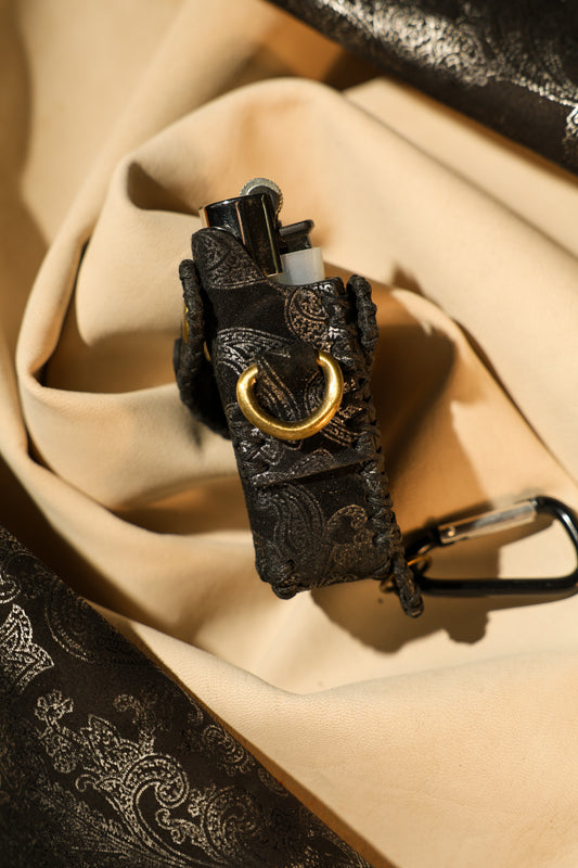 Lighter Holder | Floral Mandala Ornamental Art | Genuine Leather | Handcrafted | Smoker's Hub 2026 | CoriumSacs®️