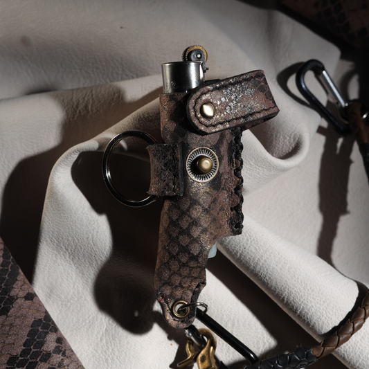 Lighter Holder | Morphed Python Reptile-Inspired Art | Genuine Leather | Handcrafted | Smoker's Hub 2025 | CoriumSacs®