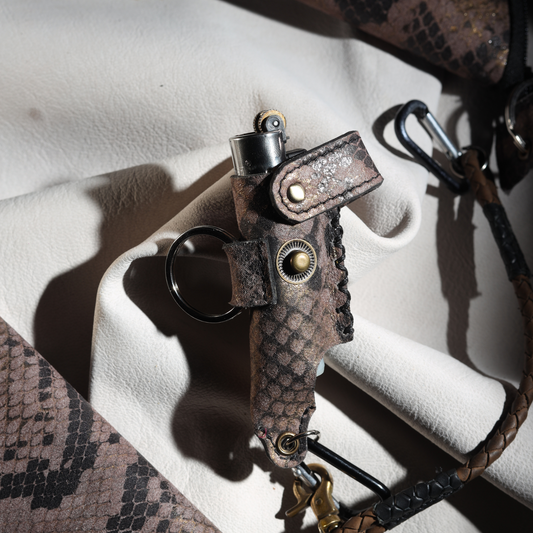 Lighter Holder | Morphed Python Reptile-Inspired Art | Genuine Leather | Handcrafted | Smoker's Hub 2025 | CoriumSacs®