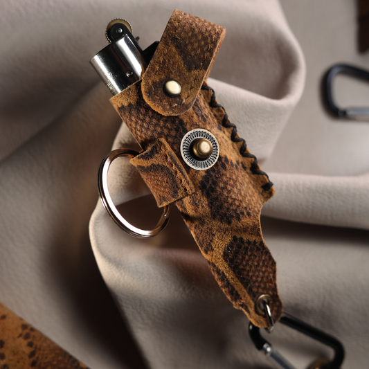 Lighter Holder | Regius Python Reptile-Inspired Art | Genuine Leather | Handcrafted | Smoker's Hub 2025 | CoriumSacs®