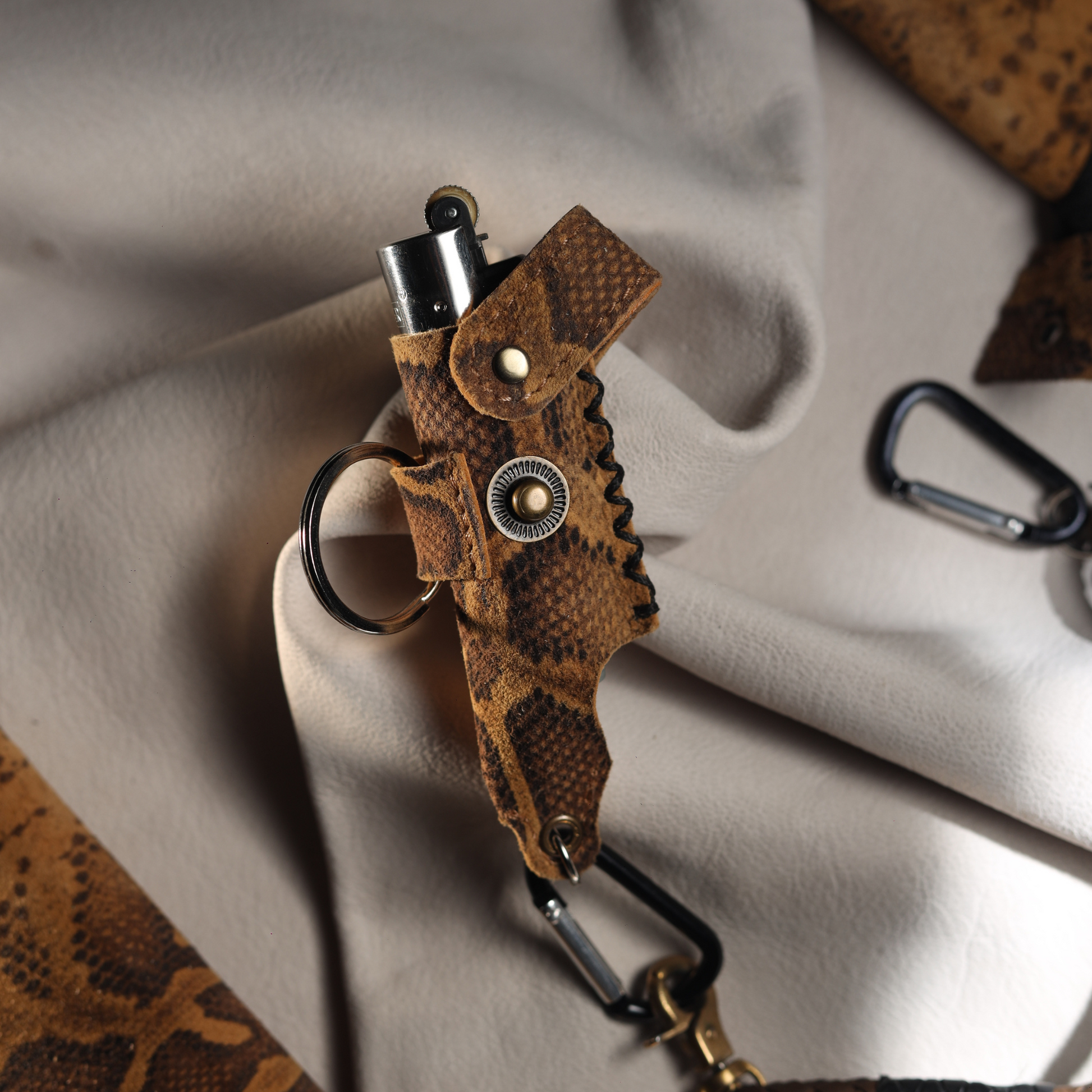 Lighter Holder | Regius Python Reptile-Inspired Art | Genuine Leather | Handcrafted | Smoker's Hub 2025 | CoriumSacs®