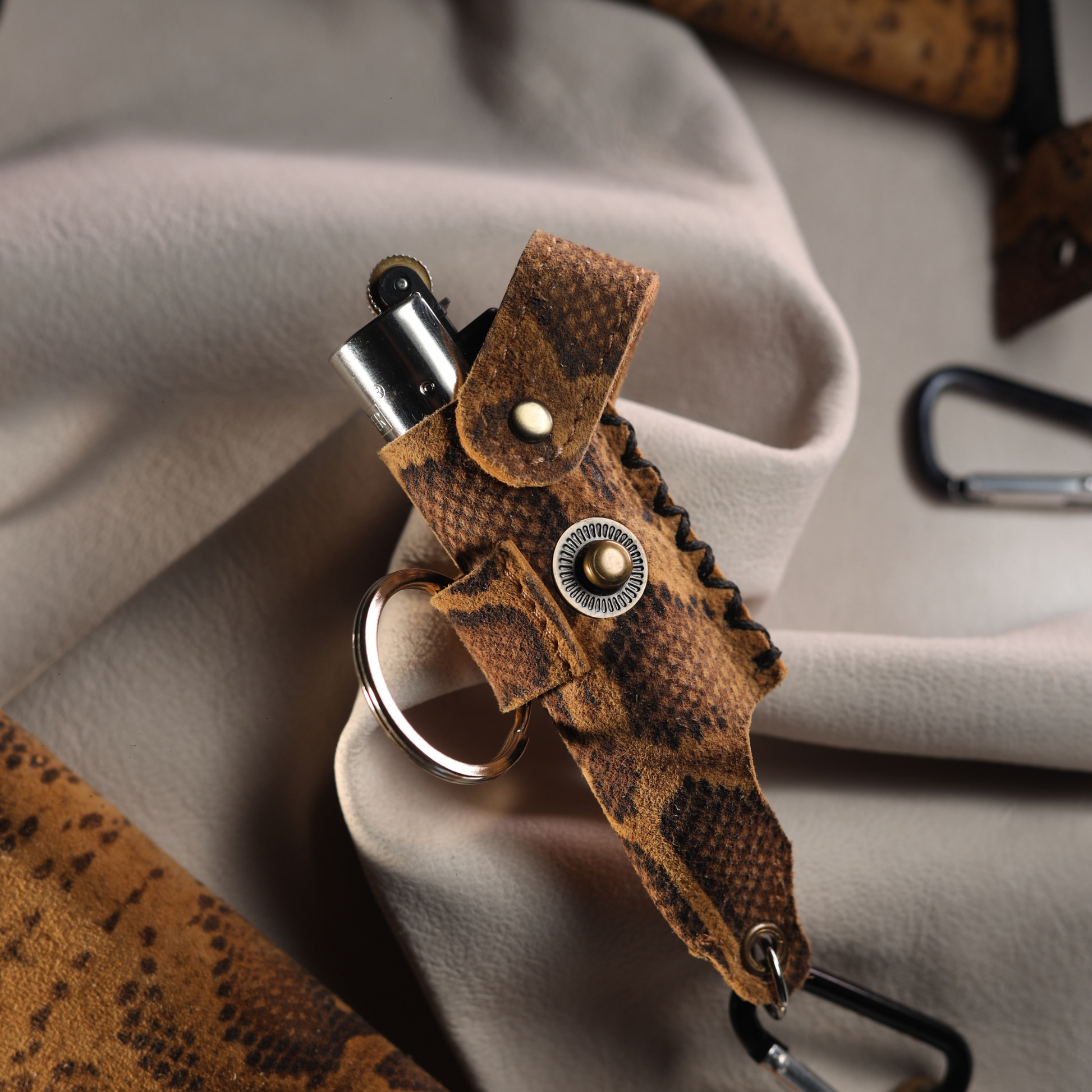 Lighter Holder | Regius Python Reptile-Inspired Art | Genuine Leather | Handcrafted | Smoker's Hub 2025 | CoriumSacs®