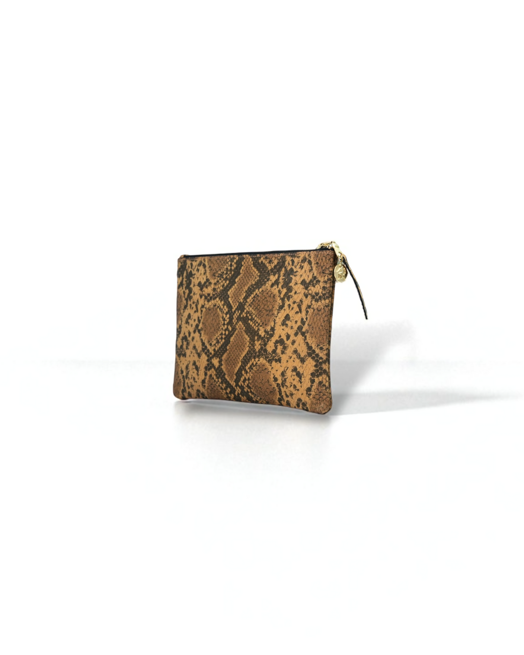 LEATHER POUCH / PYTHON BROWN