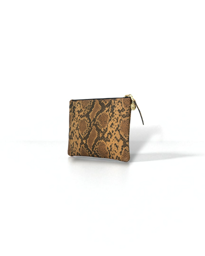 LEATHER POUCH / PYTHON BROWN