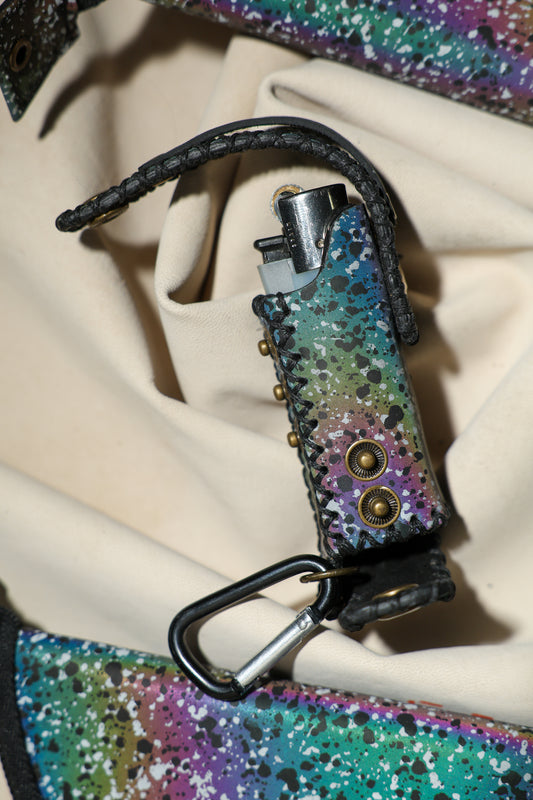 Lighter Holder | Cosmic Radiance Starry Night Art | Genuine Leather | Handcrafted | Smoker's Hub 2026 | CoriumSacs®