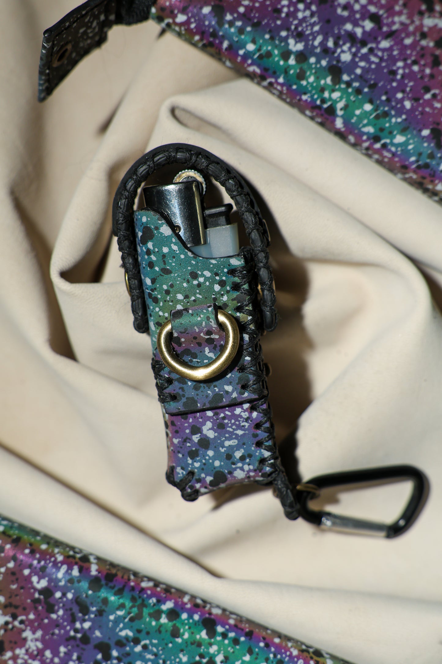 Lighter Holder | Cosmic Radiance Starry Night Art | Genuine Leather | Handcrafted | Smoker's Hub 2026 | CoriumSacs®