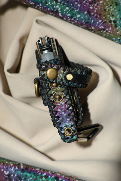 Lighter Holder | Cosmic Radiance Starry Night Art | Genuine Leather | Handcrafted | Smoker's Hub 2026 | CoriumSacs®