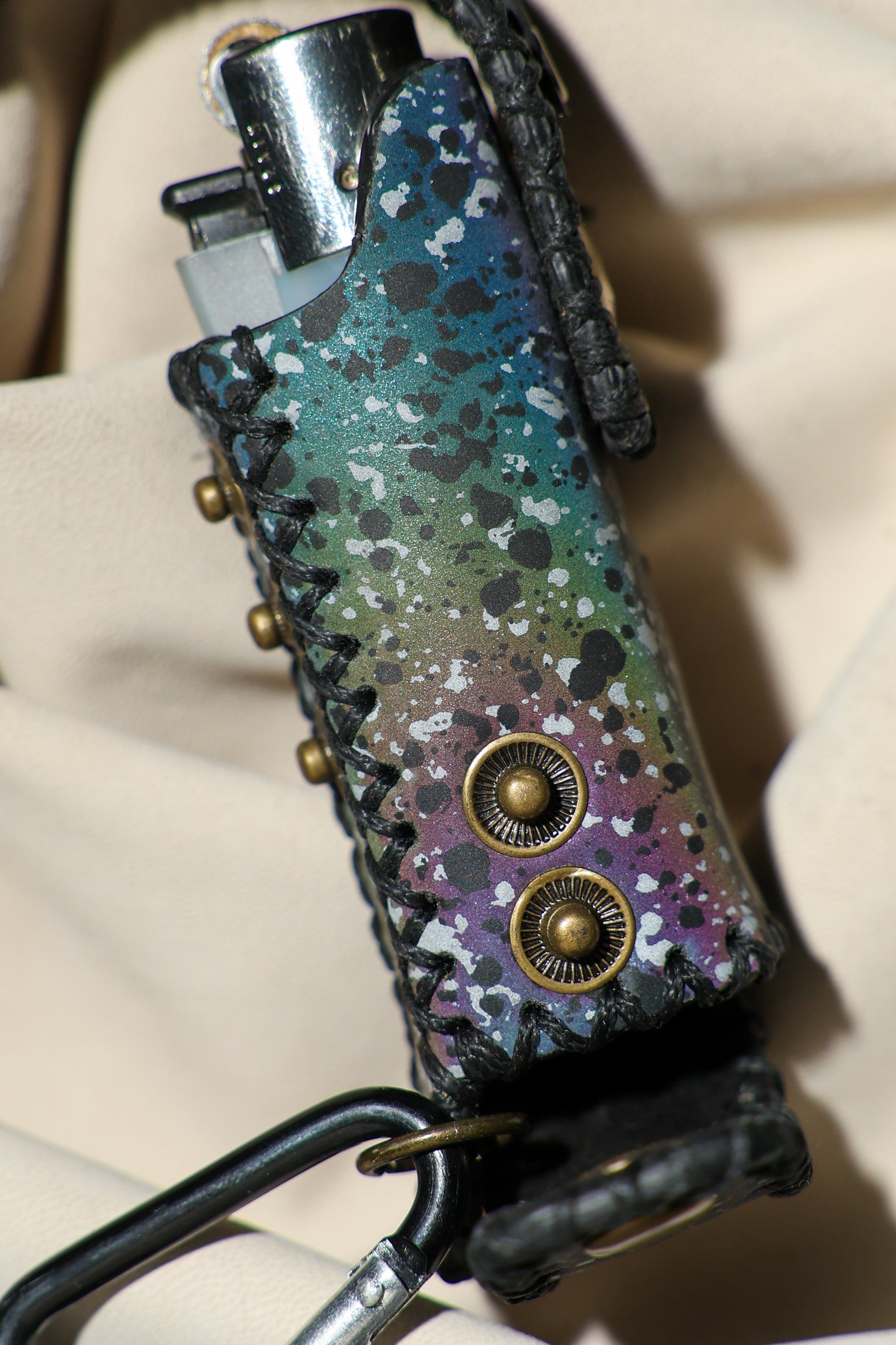 Lighter Holder | Cosmic Radiance Starry Night Art | Genuine Leather | Handcrafted | Smoker's Hub 2026 | CoriumSacs®
