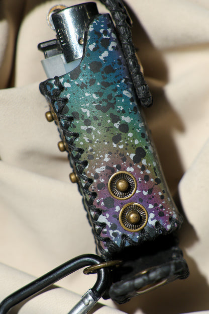 Lighter Holder | Cosmic Radiance Starry Night Art | Genuine Leather | Handcrafted | Smoker's Hub 2026 | CoriumSacs®
