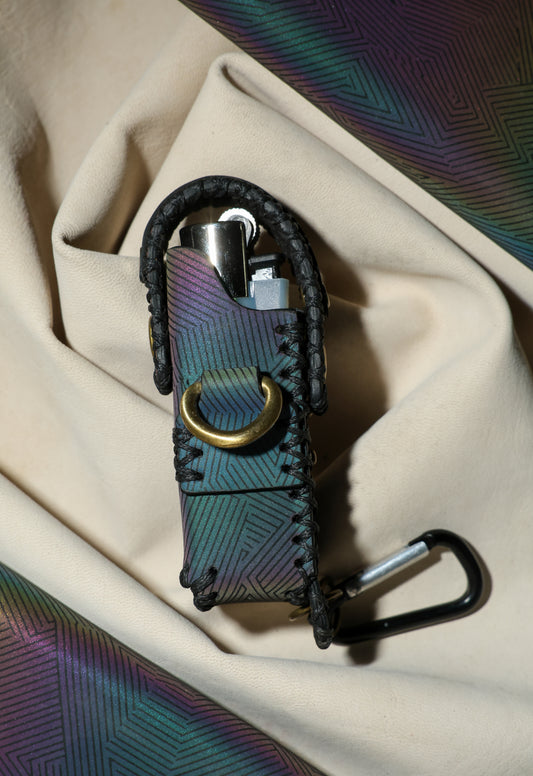 Lighter Holder | Criss Cross Radiance Geometric Art | Genuine Leather | Handcrafted | Smoker's Hub 2026 | CoriumSacs®️
