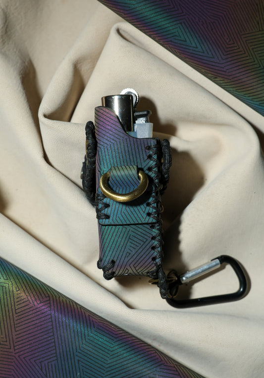 Lighter Holder | Criss Cross Radiance Geometric Art | Genuine Leather | Handcrafted | Smoker's Hub 2026 | CoriumSacs®️