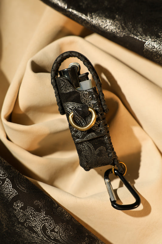 Lighter Holder | Floral Mandala Ornamental Art | Genuine Leather | Handcrafted | Smoker's Hub 2026 | CoriumSacs®️