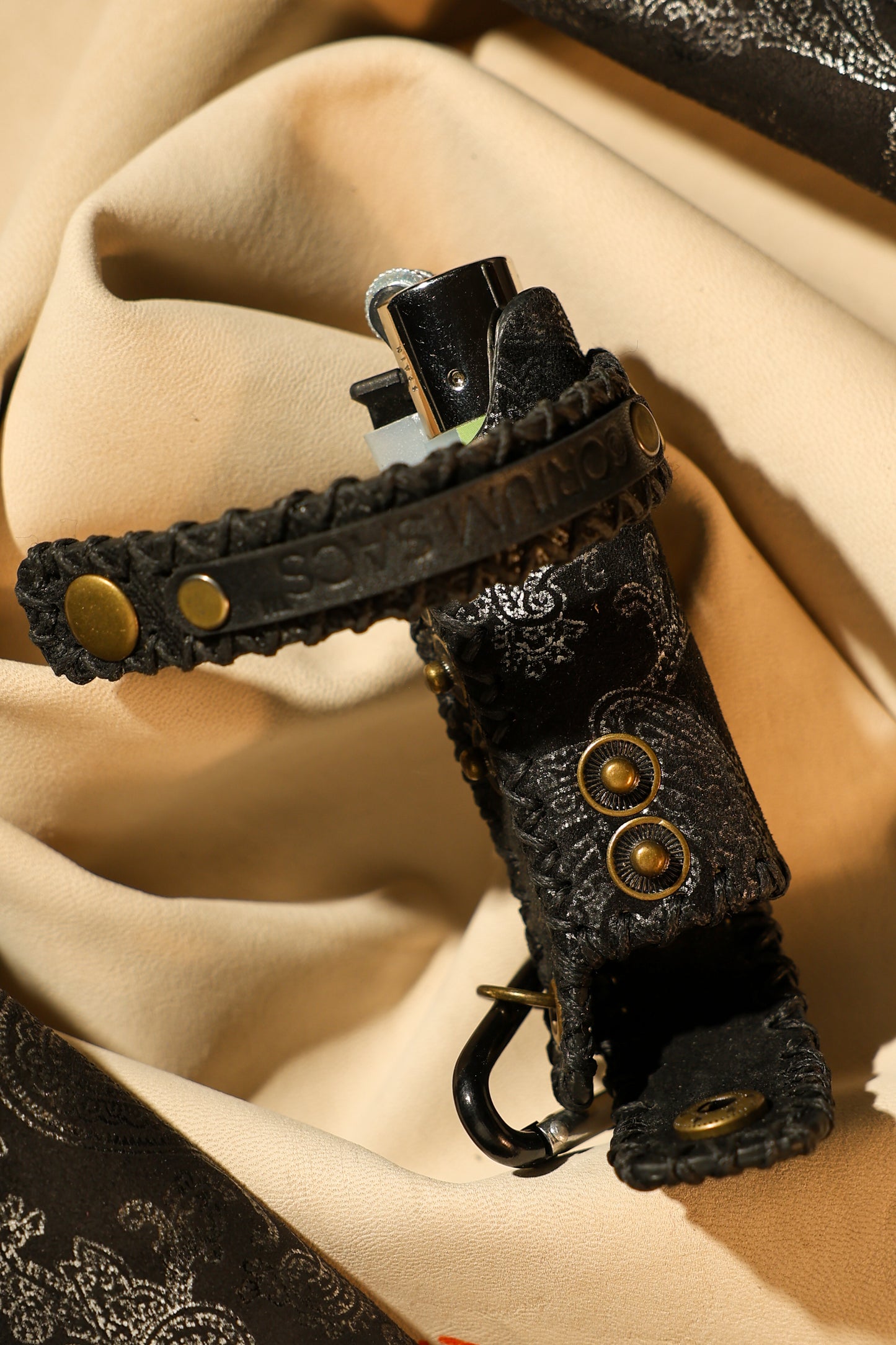 Lighter Holder | Floral Mandala Ornamental Art | Genuine Leather | Handcrafted | Smoker's Hub 2026 | CoriumSacs®️
