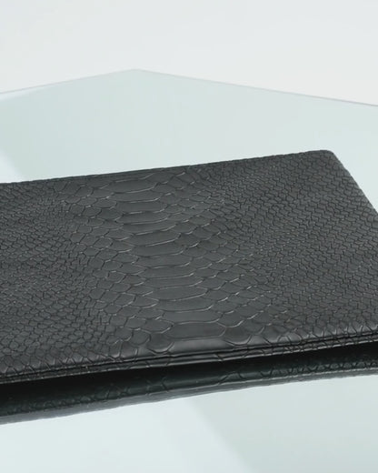 LEATHER POUCH / BLACK CROC